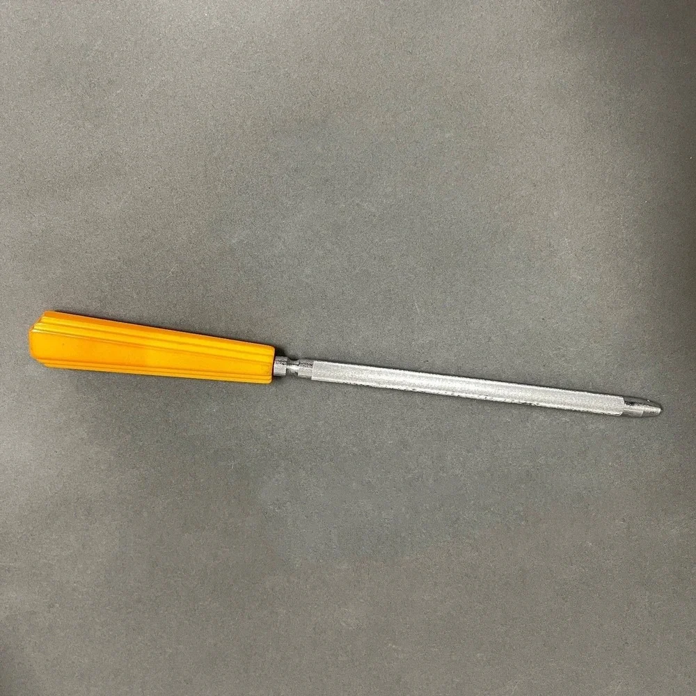 Vintage Knife Sharpener‎ Yellow Bakelite? Stainless Steel